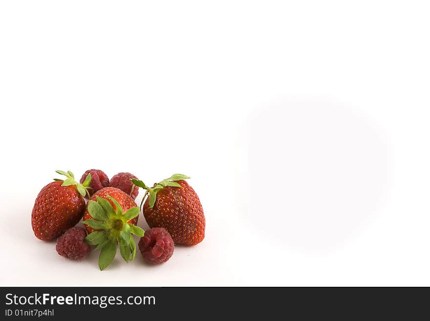 Assorted red berries ready to be made in to a milkshake