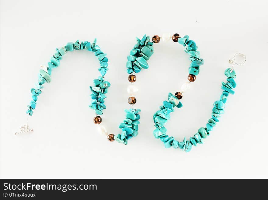 Necklace with azure gems