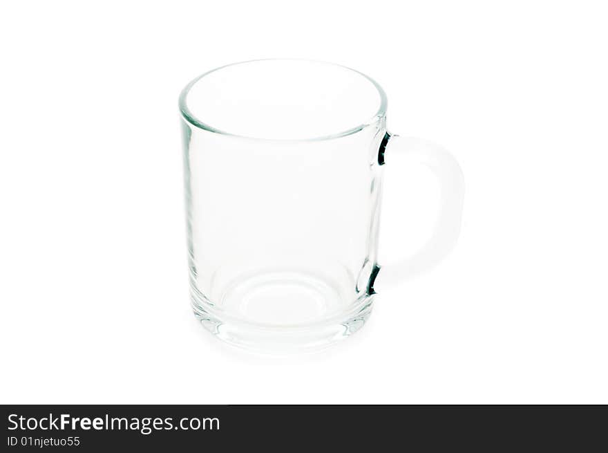 Empty transparent glass cup isolated on white background. Empty transparent glass cup isolated on white background