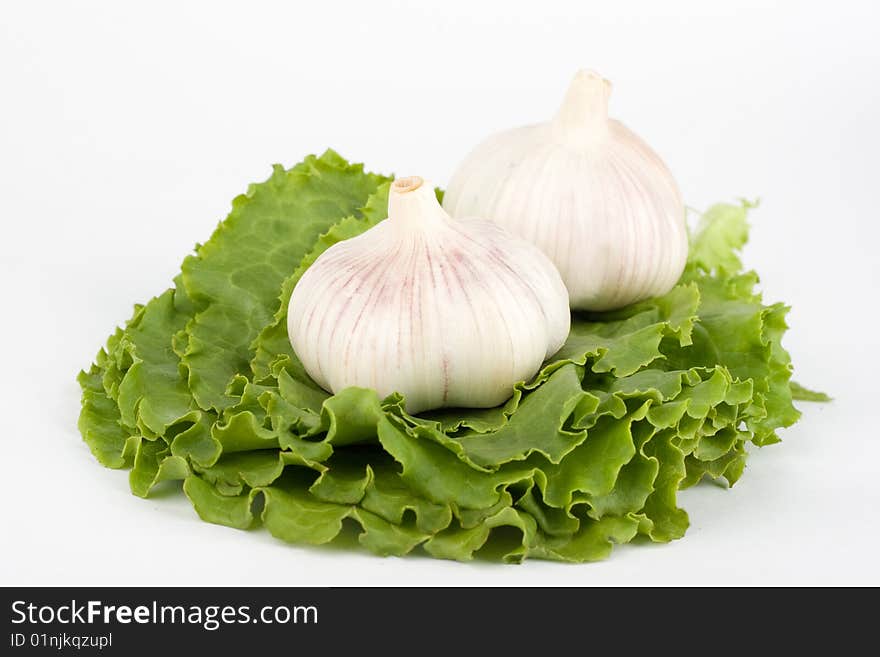 Garlic On Lettuce