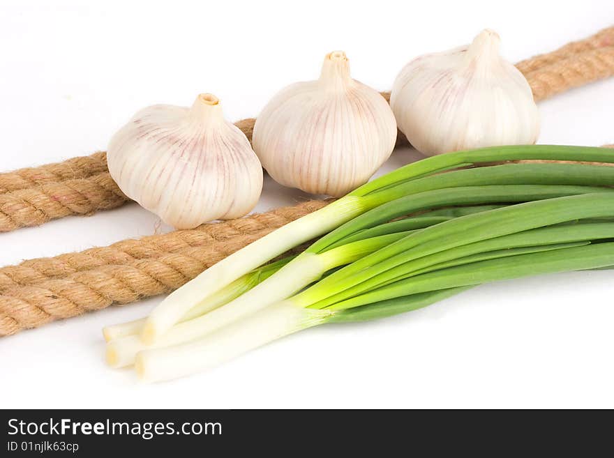 Vegetables near the rope