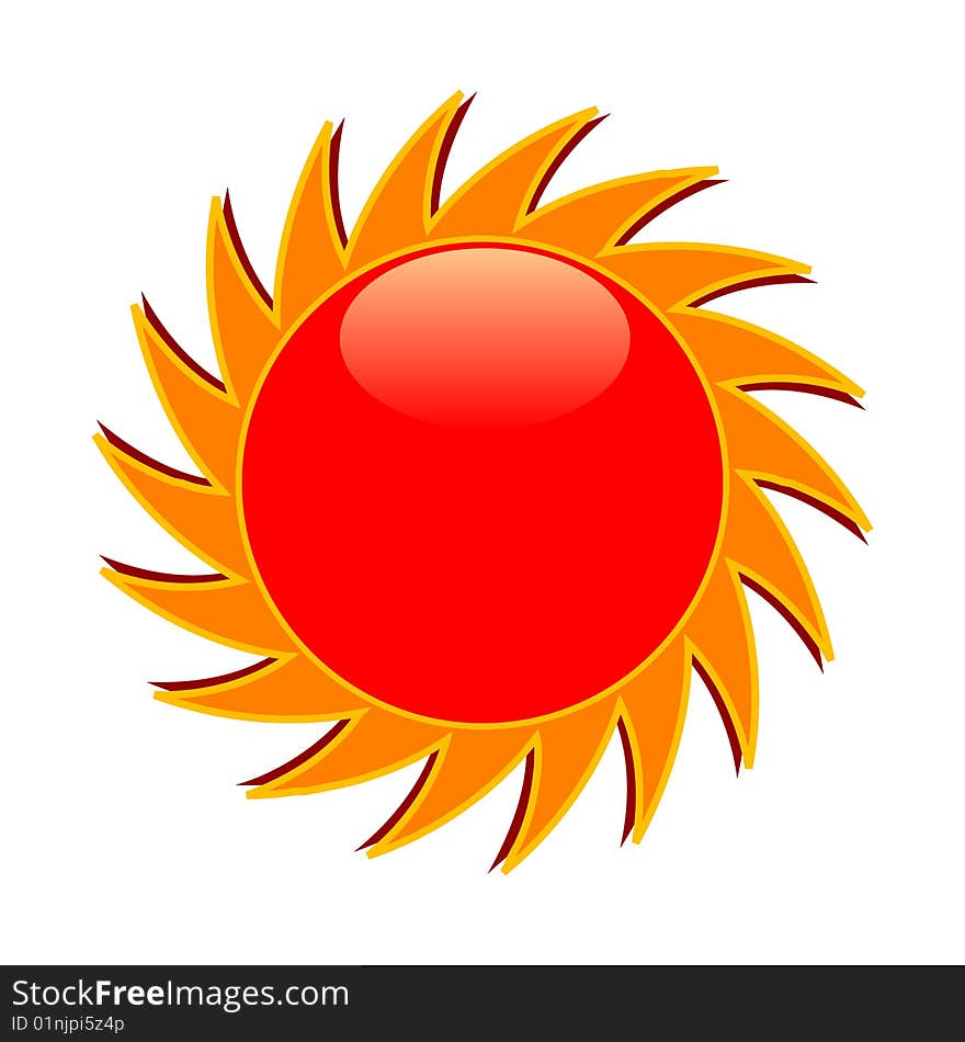 A drawing element of sun. A drawing element of sun