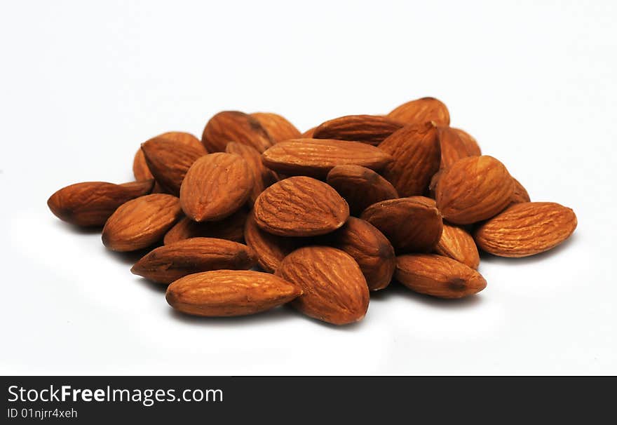 Almonds  On White Background