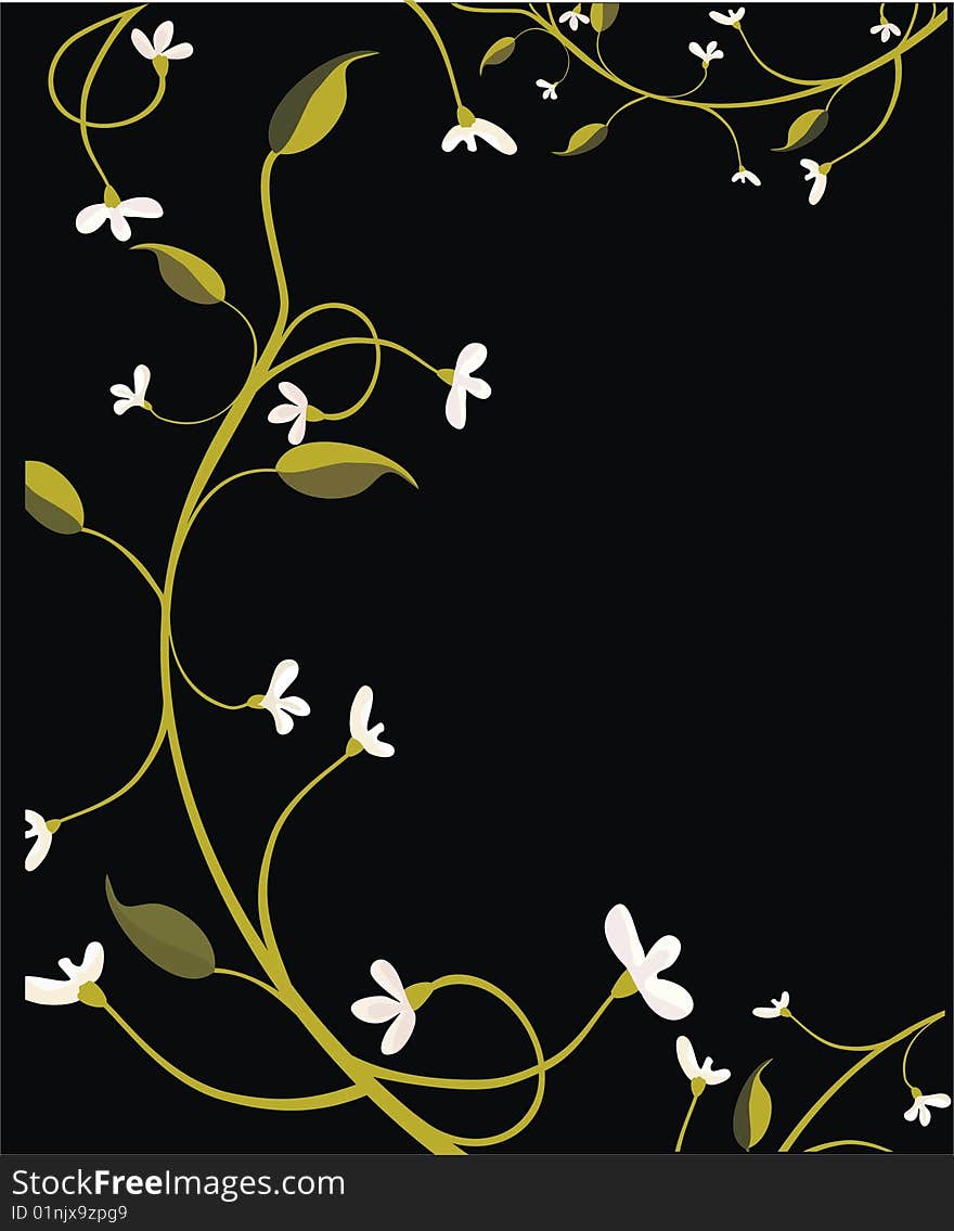 Vector illustration with plants and flowers. Vector illustration with plants and flowers