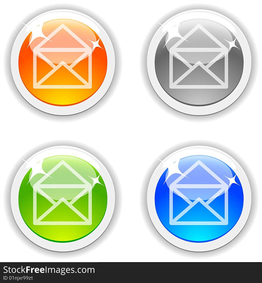 Mail realistic buttons. Vector illustration. Mail realistic buttons. Vector illustration.