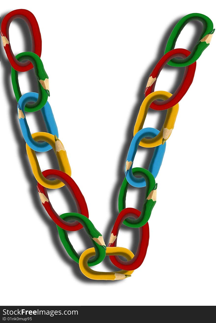 Chain from coloured crayon