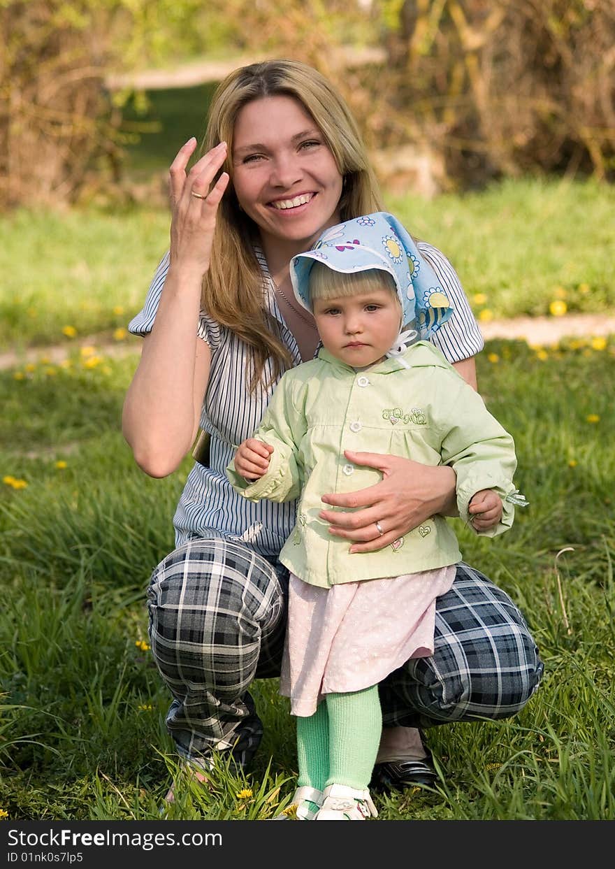 Mother with child in park