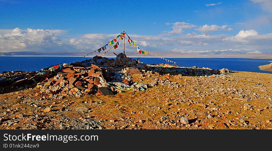 Lake Namtso and Mani Stone