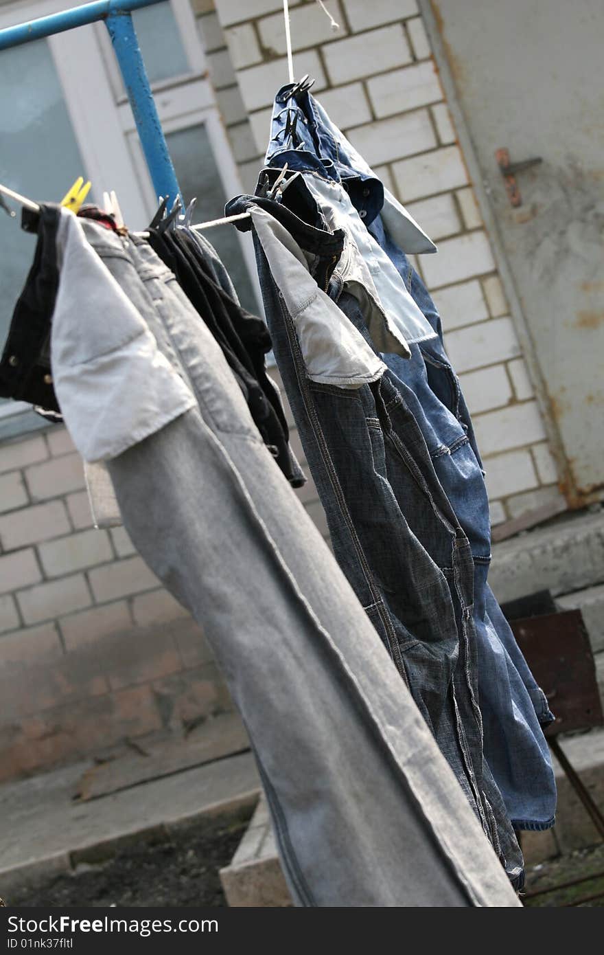 Drying jeans