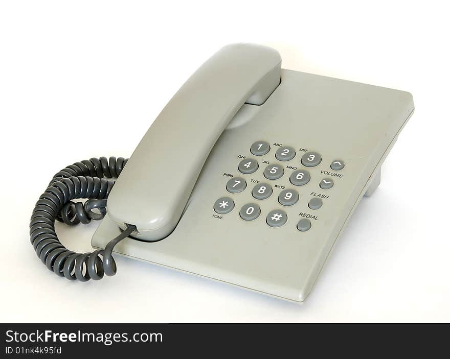 Office telephone on a white  background