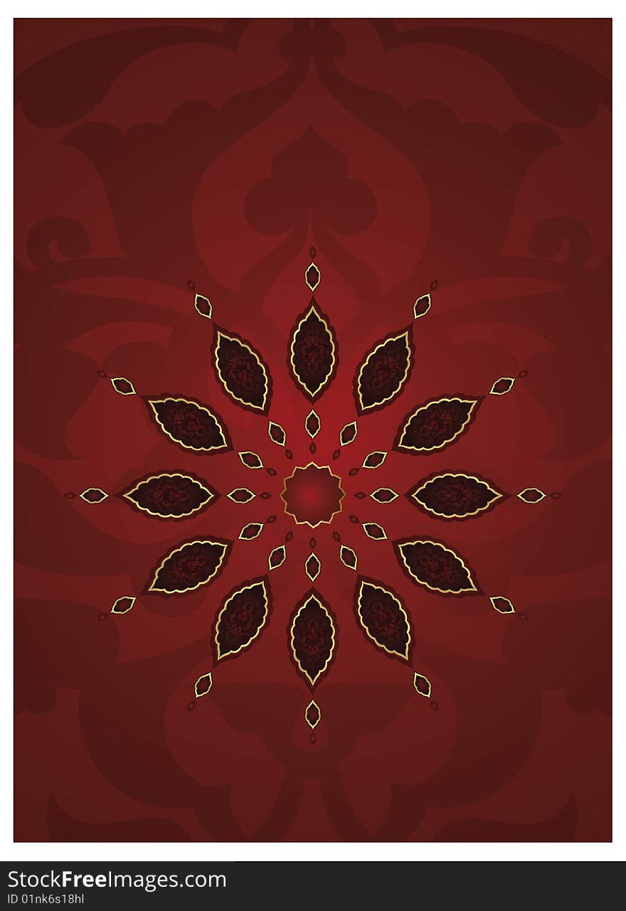 Traditional ottoman gold illustration design. Traditional ottoman gold illustration design