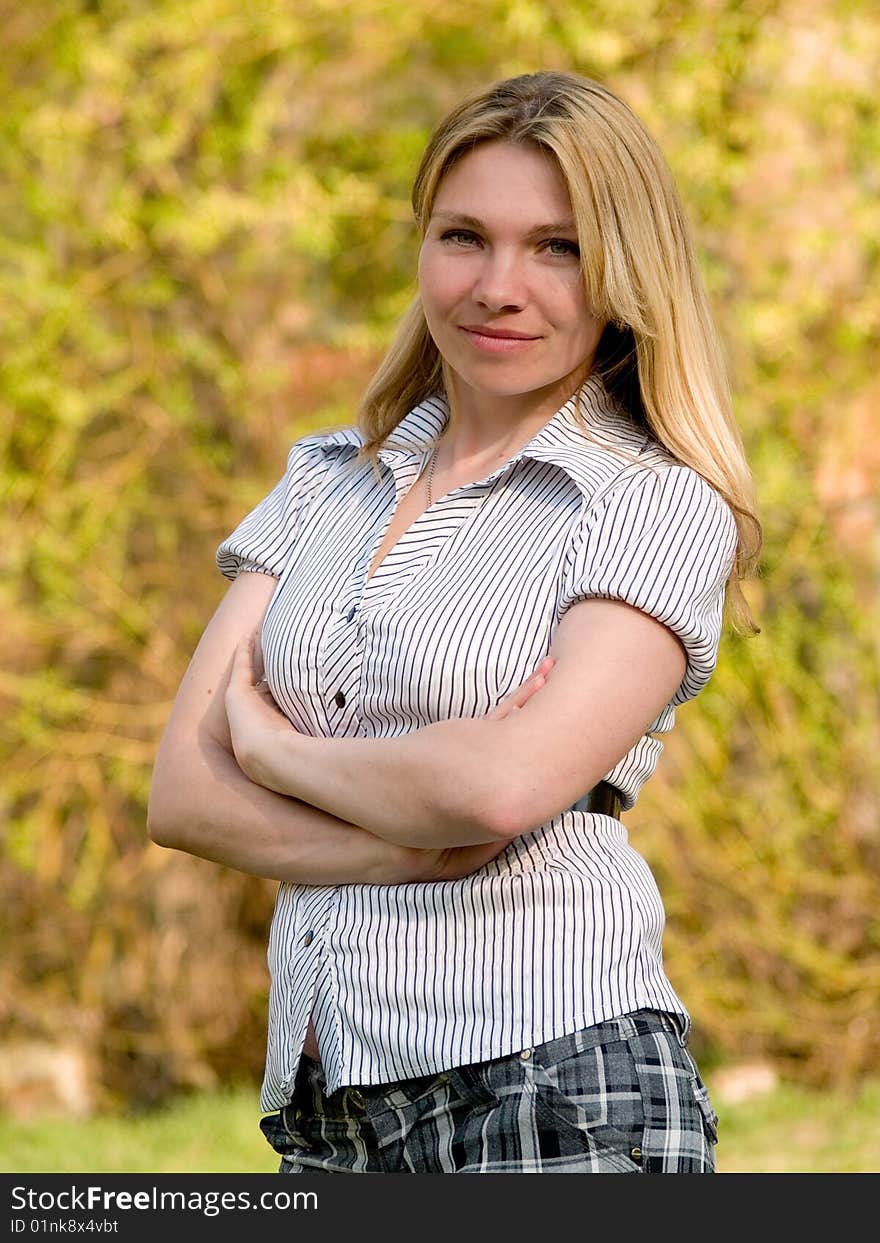 Beautiful woman in park