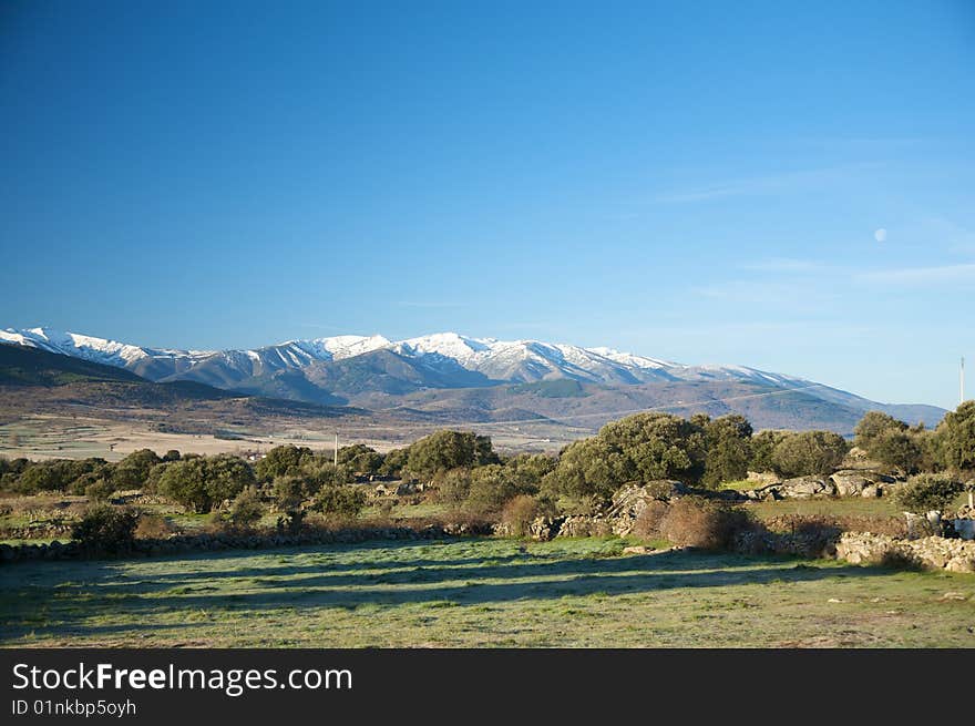 Gredos snow mountains