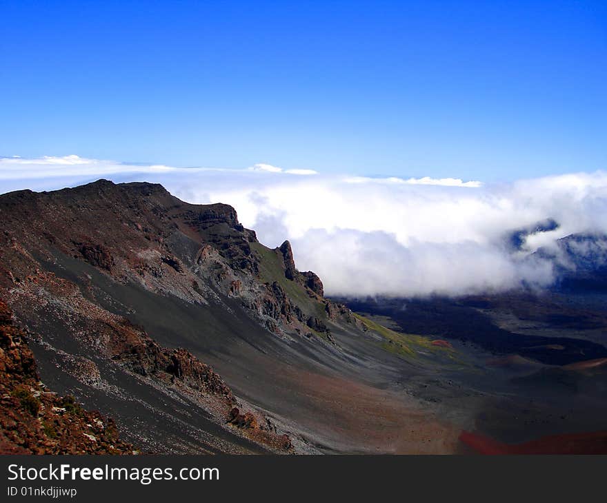 Clouds rolling into Haleakala, Maui, Hawaii