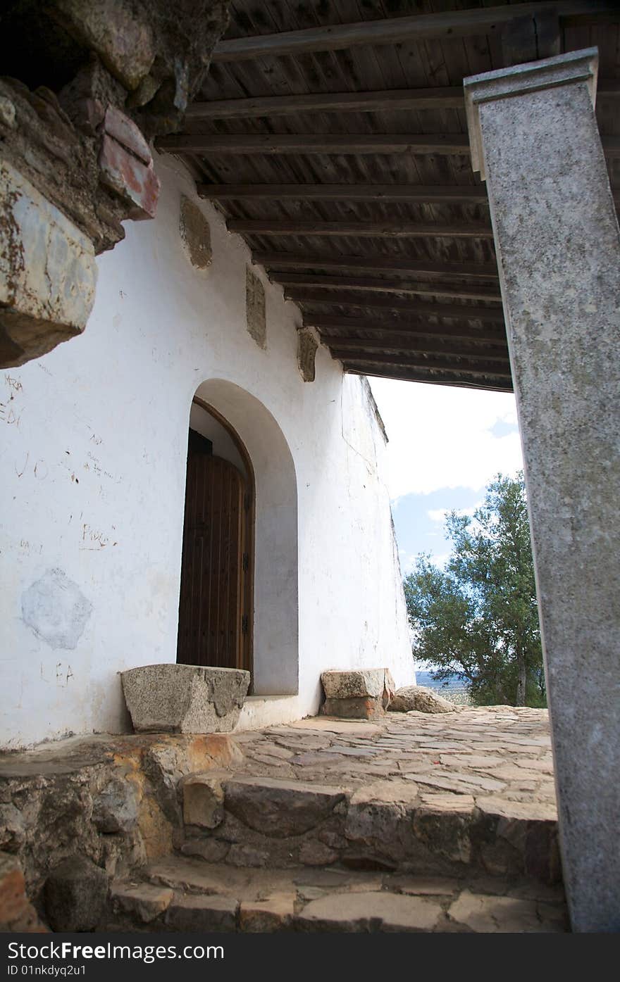 Open door of small chapel