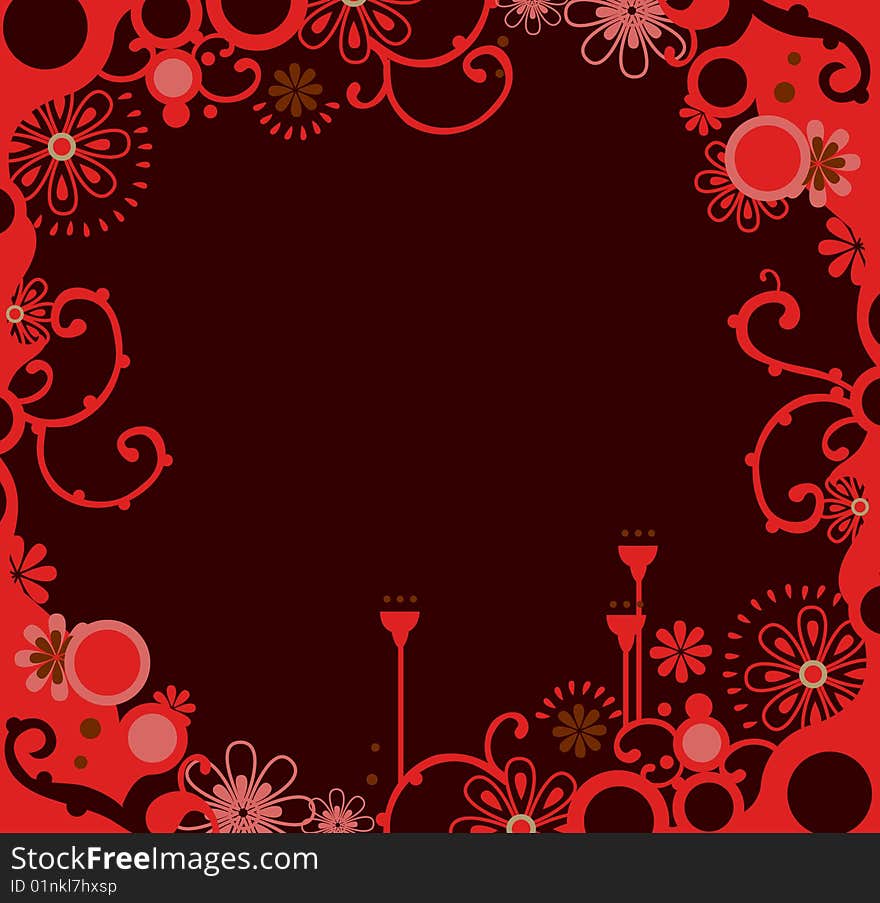 Sweet vector floral frame