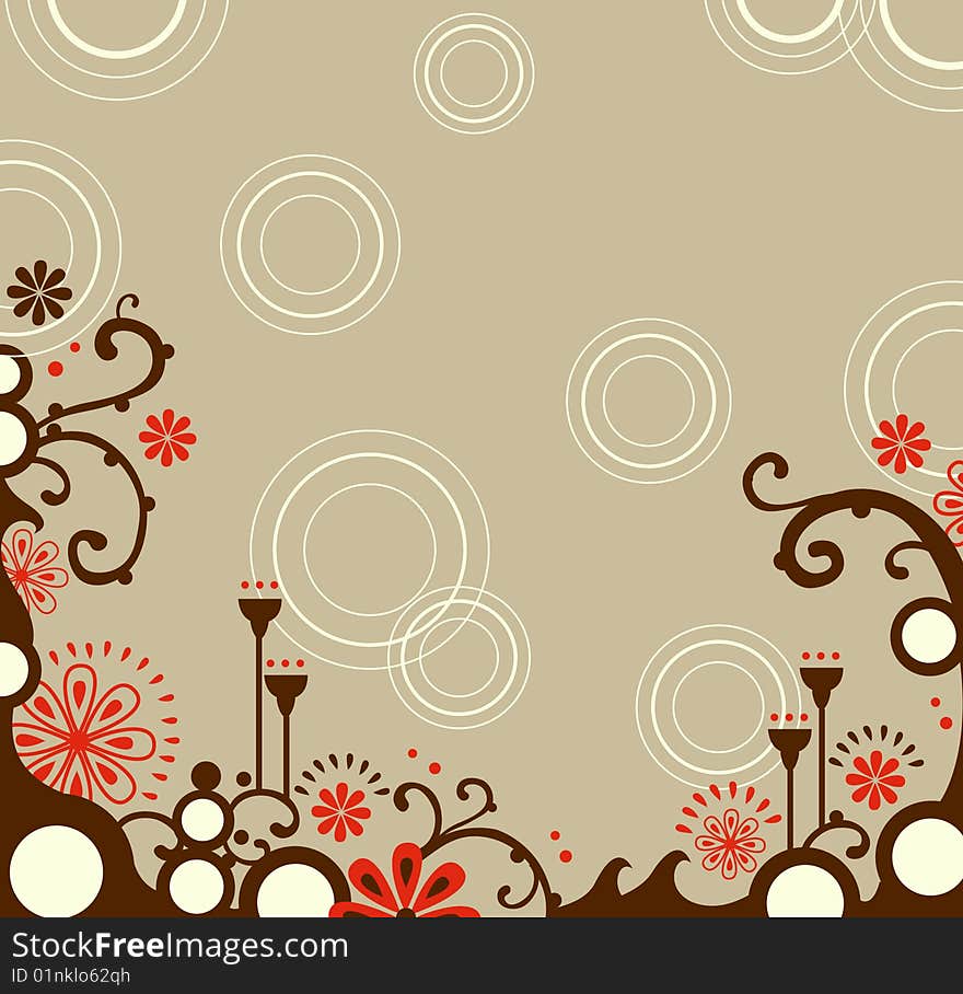 Sweet floral border design with text area. Sweet floral border design with text area