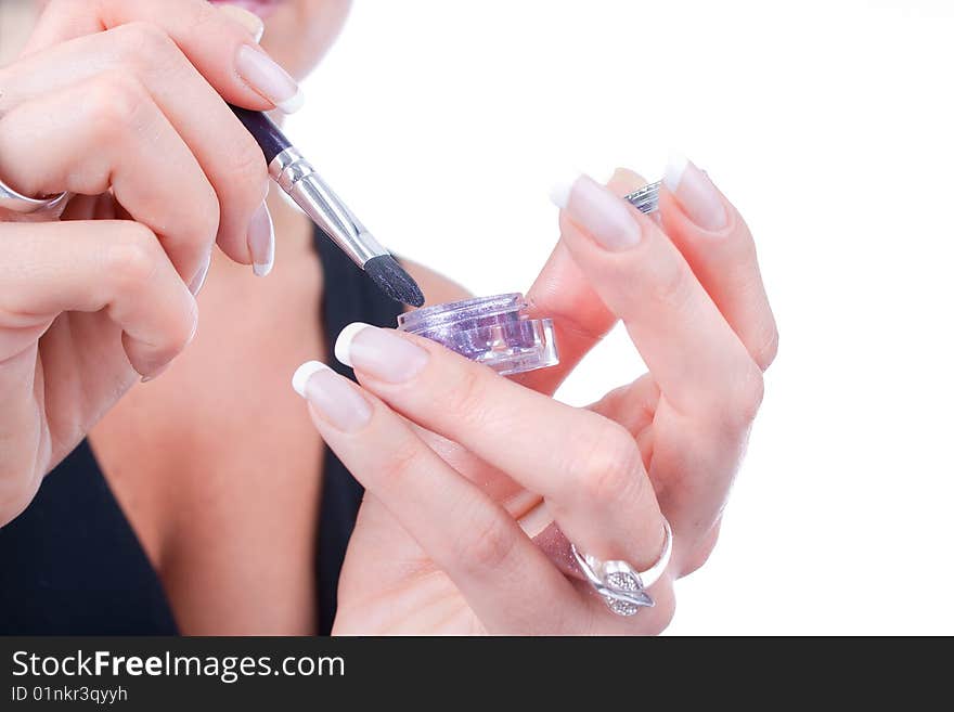 Girl Which Preparing To  Paints Face