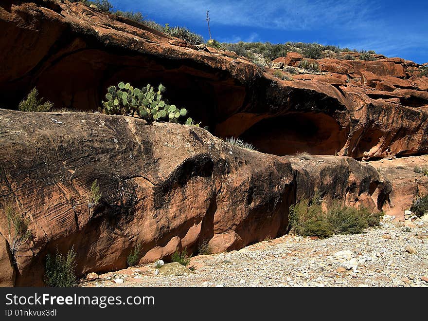 Scenery along the trail to Supai. Scenery along the trail to Supai