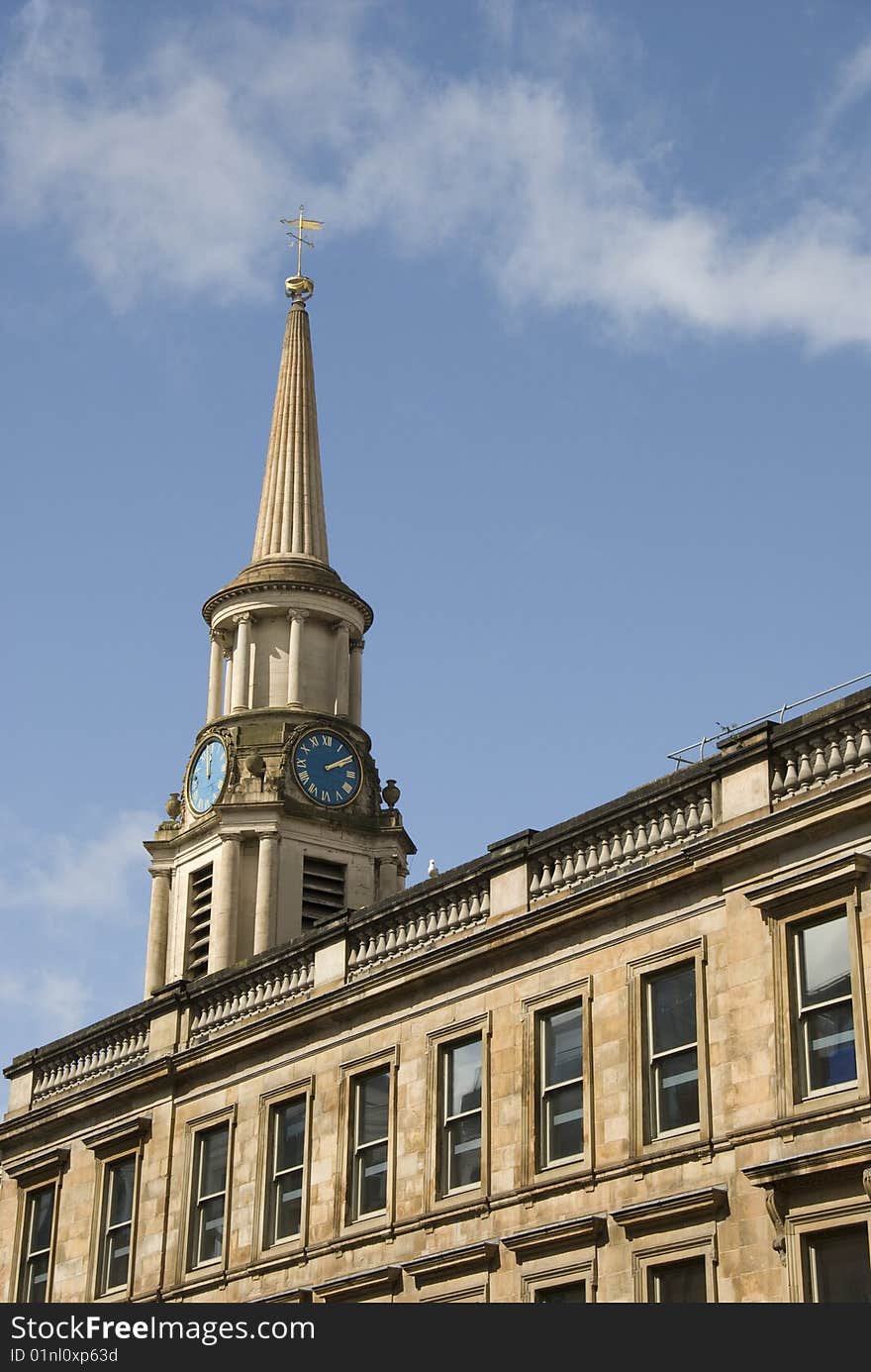 Historic Clock And Tower Glasgow