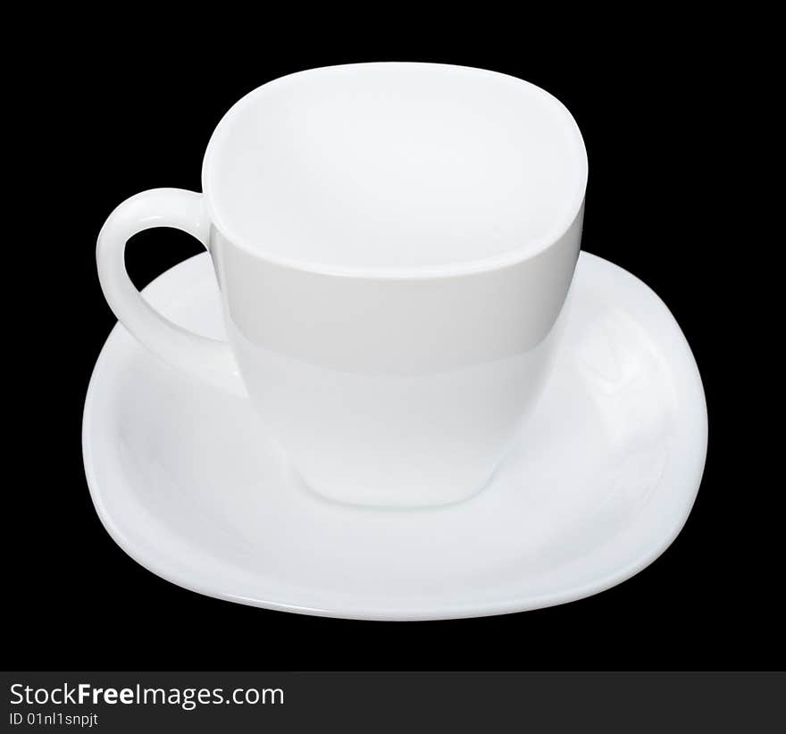 Perfect empty cup of coffee, isolated on black. Perfect empty cup of coffee, isolated on black