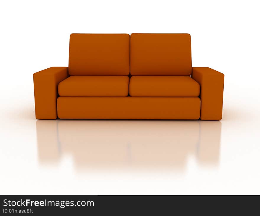 Sofa on white.