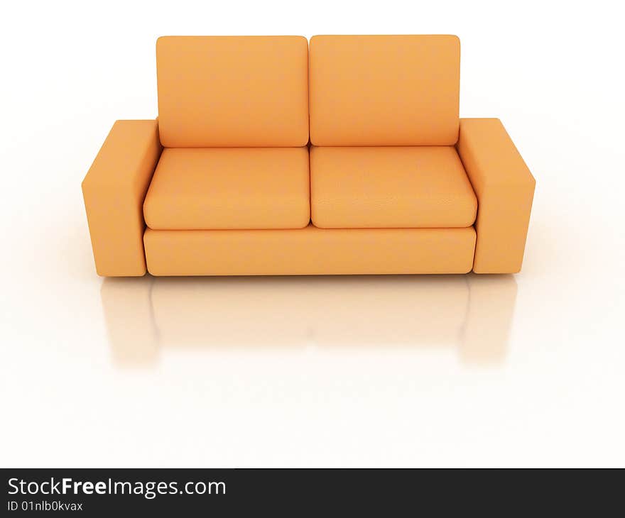 Sofa on white.