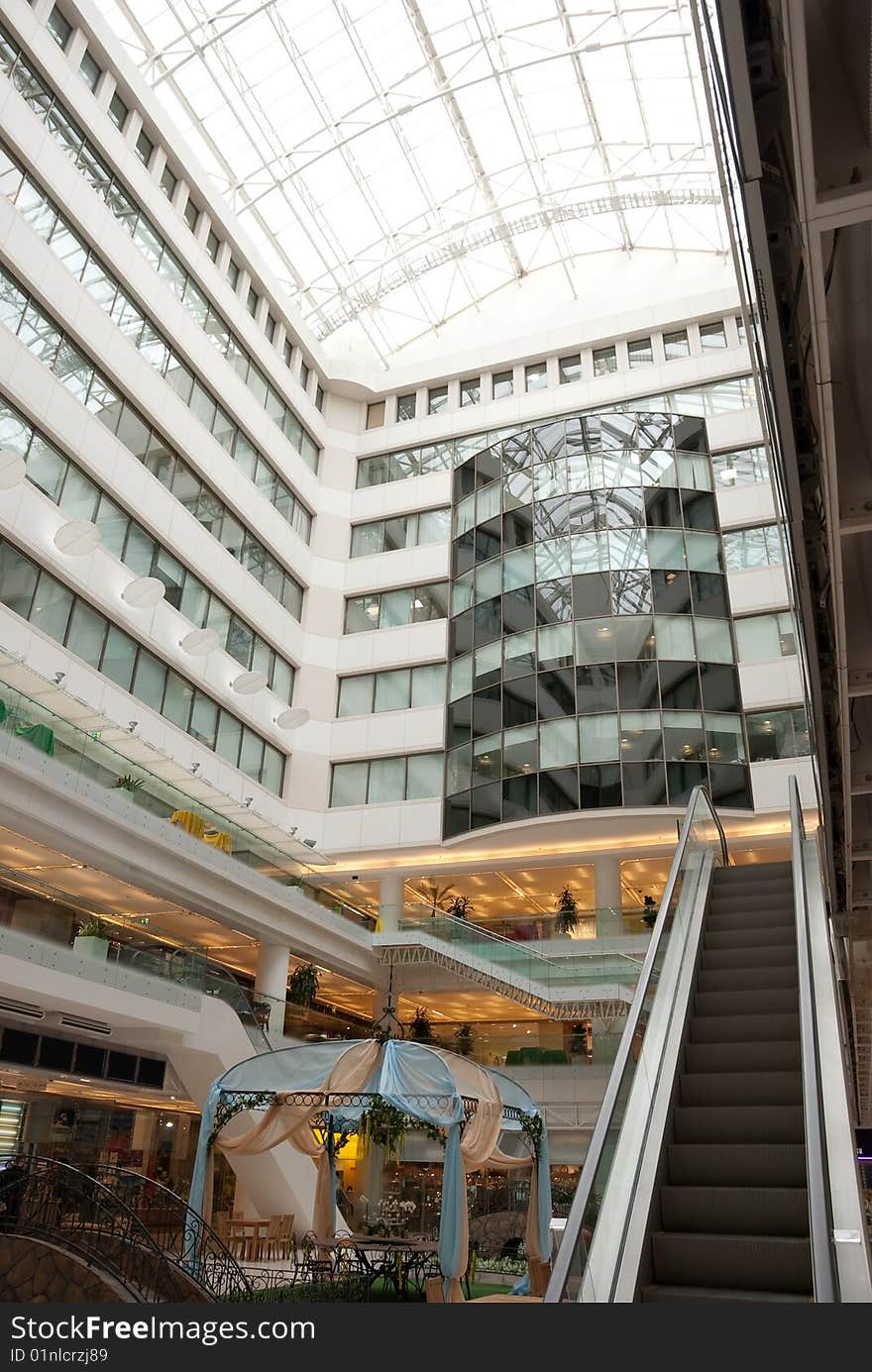 Interior of modern trading and office centre