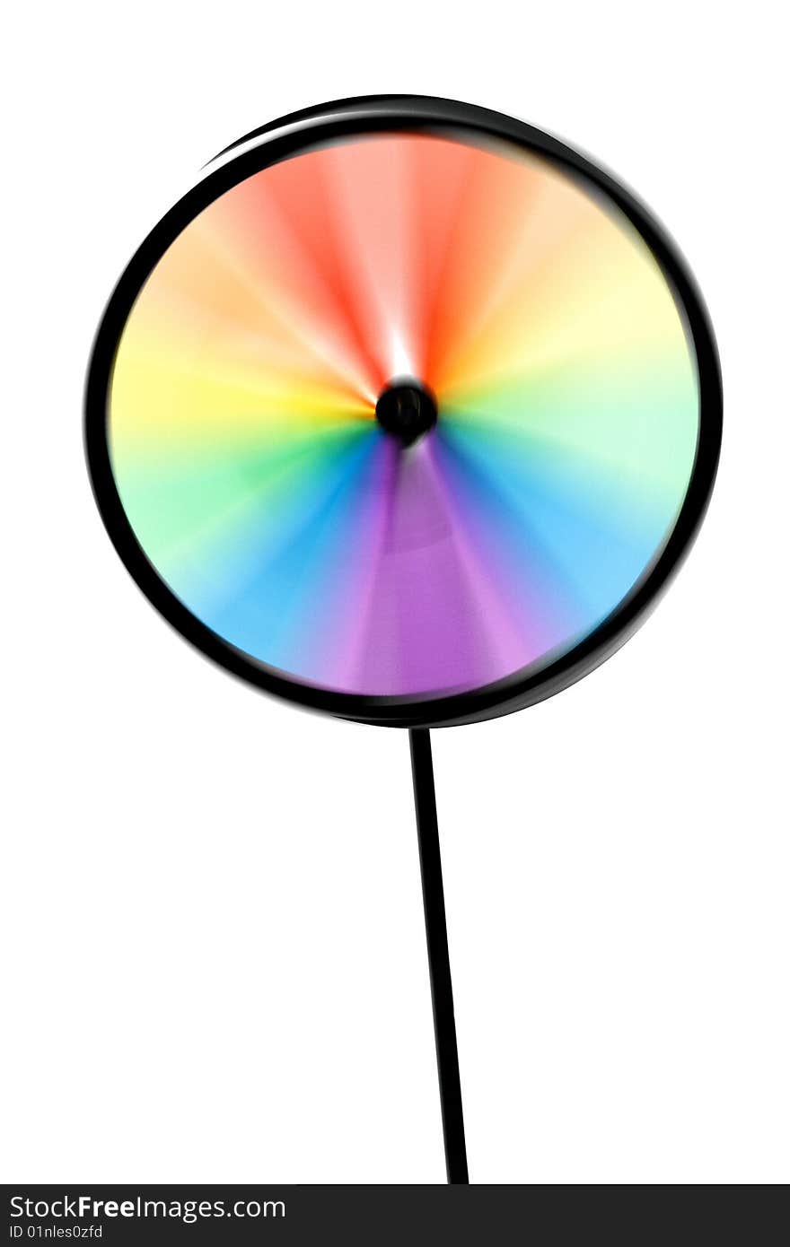 Plastic colourful pinwheel on the white background