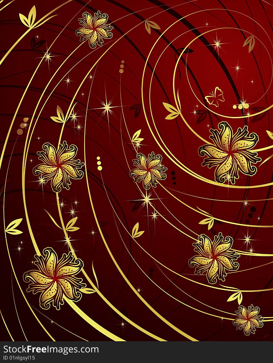 Gold Flower background - vector illustration