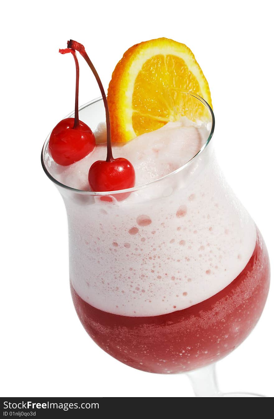 Frozen Berry Cocktail with Cherry and Orange