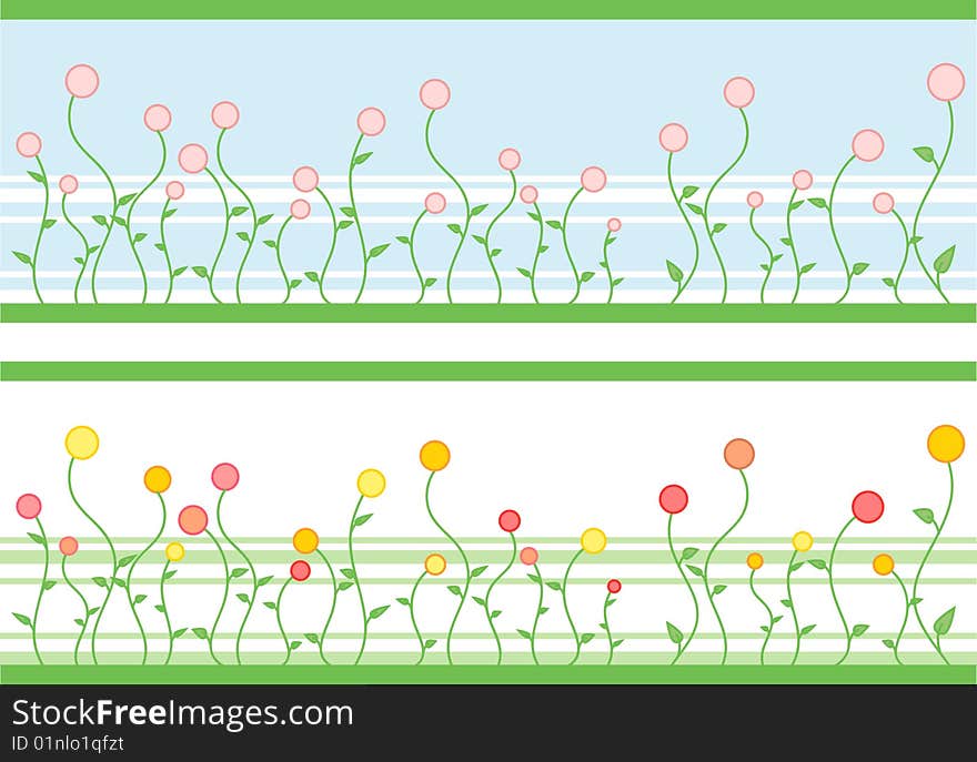 Vector illustration, background with Abstract  flowers