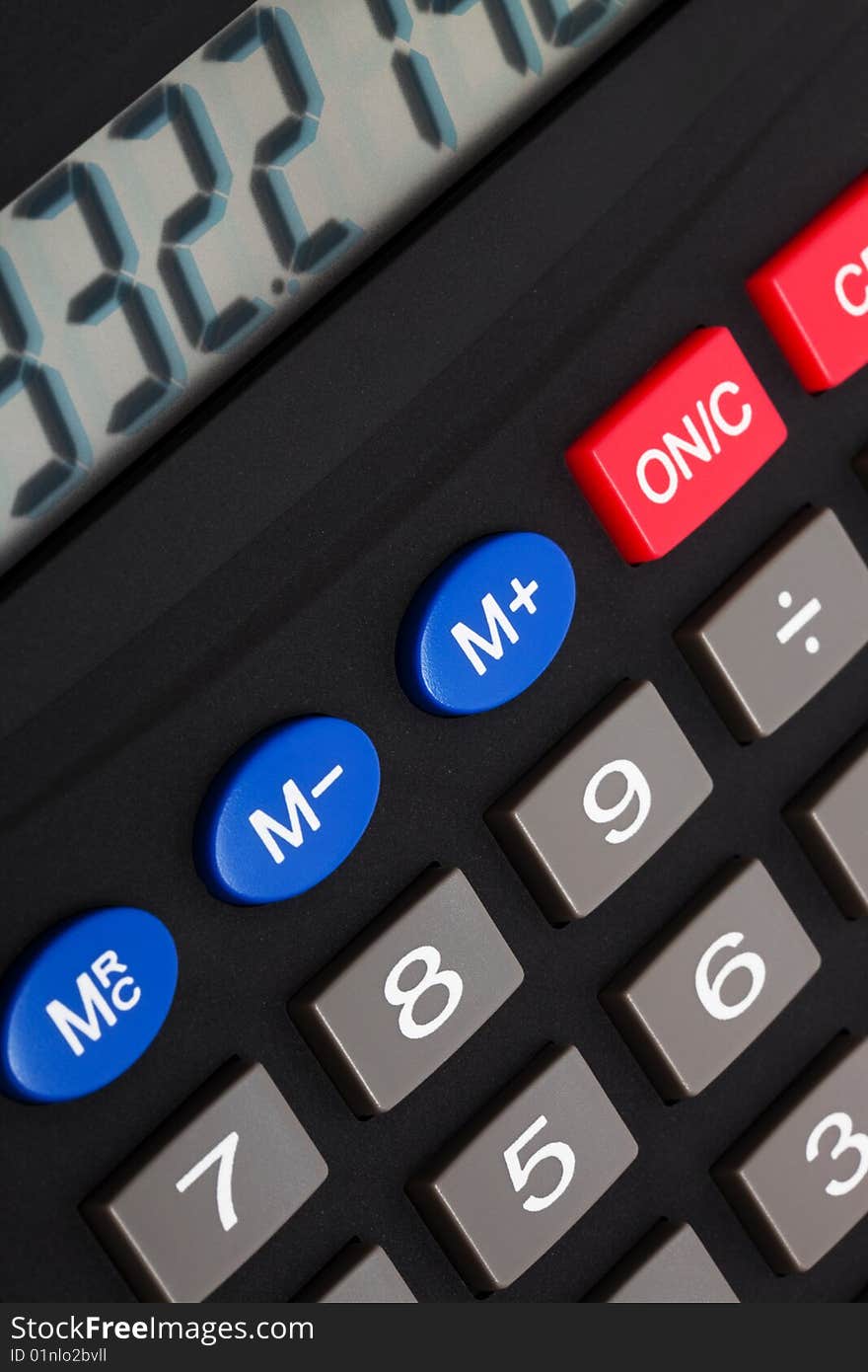 Buttons with the numbers of modern calculator