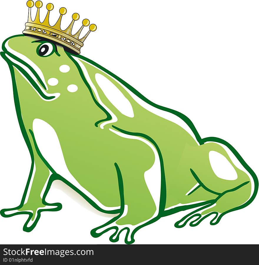 Frog, king, frog, with krown. Frog, king, frog, with krown