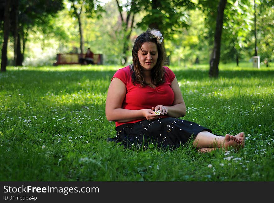 Bohemia Woman In A Park