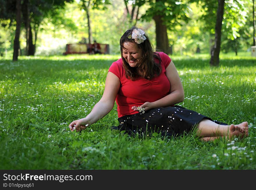 Bohemia woman in a park