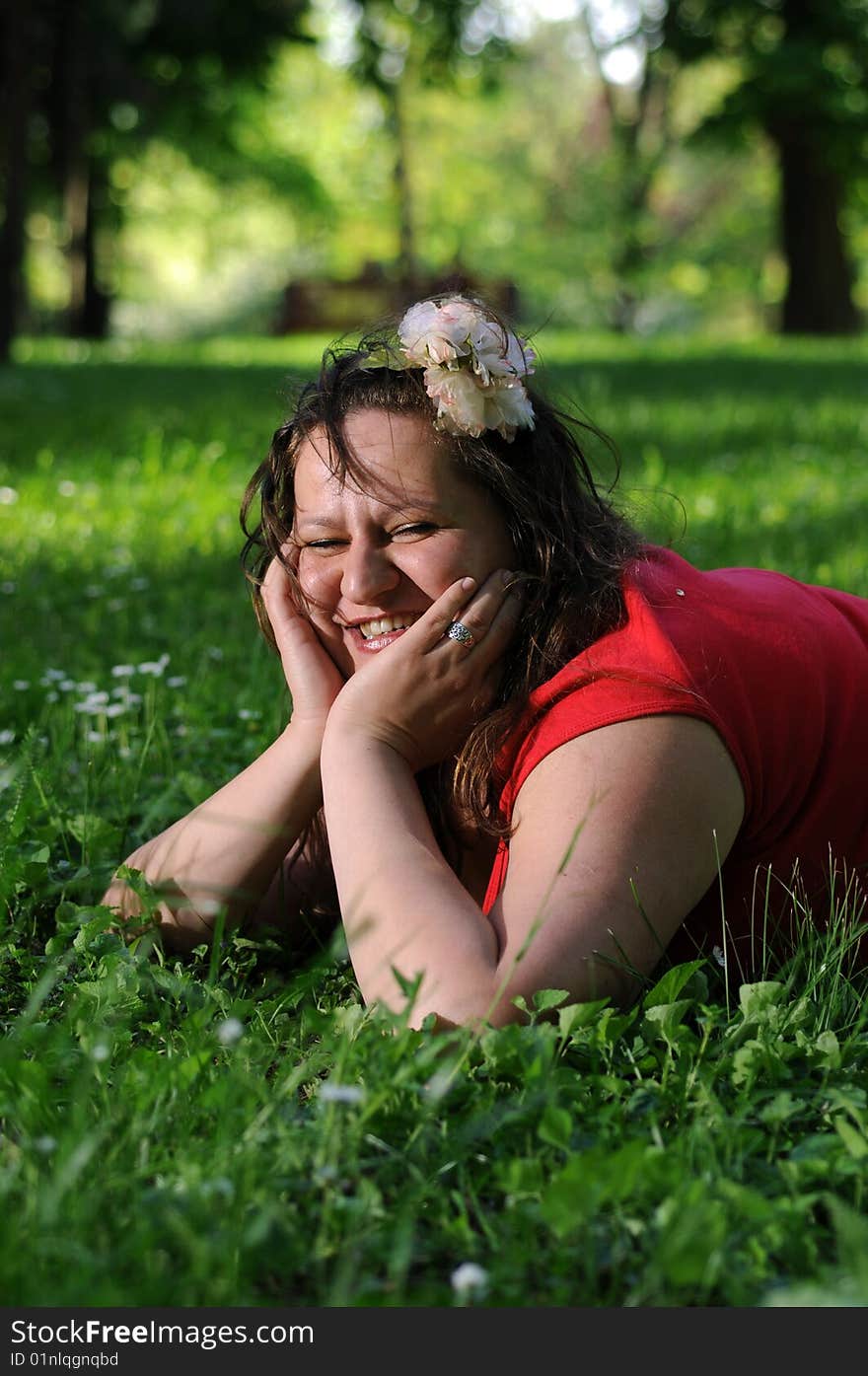 Bohemia woman in a park