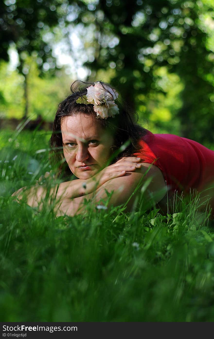 Bohemia woman in a park