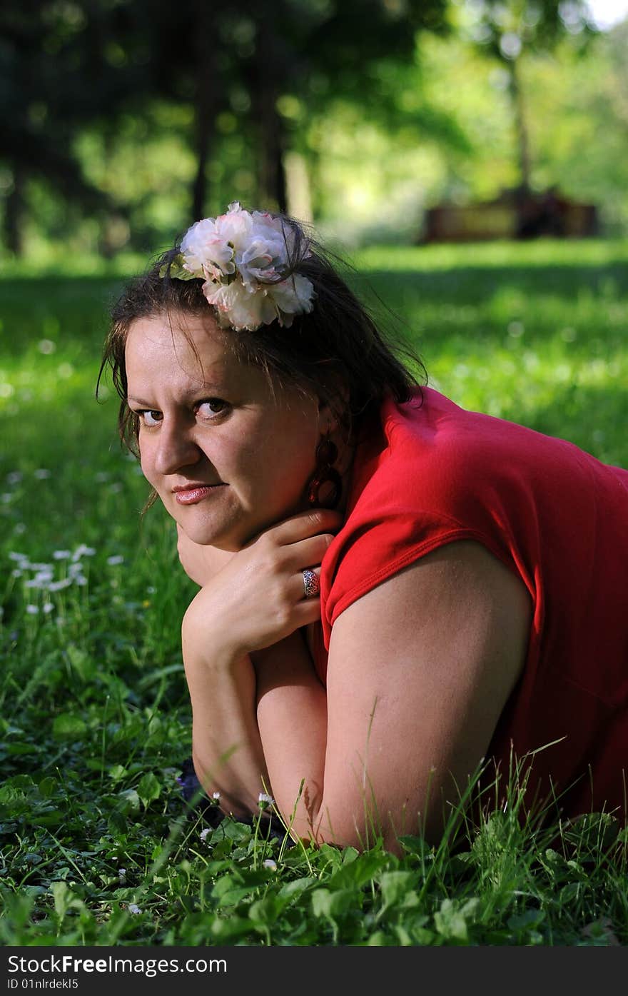 Bohemia woman in a park