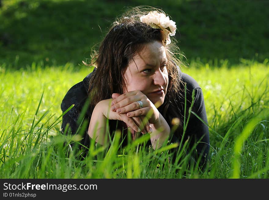 Bohemia woman in a park