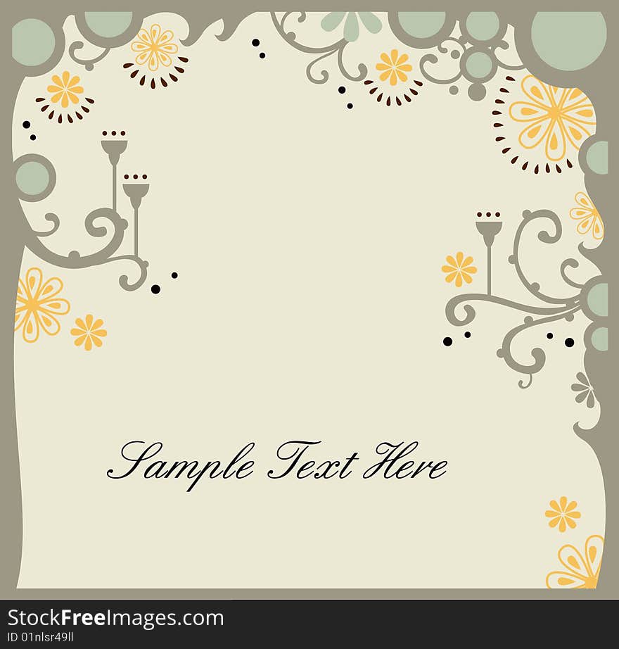 Floral decorated frame with space for text. Floral decorated frame with space for text