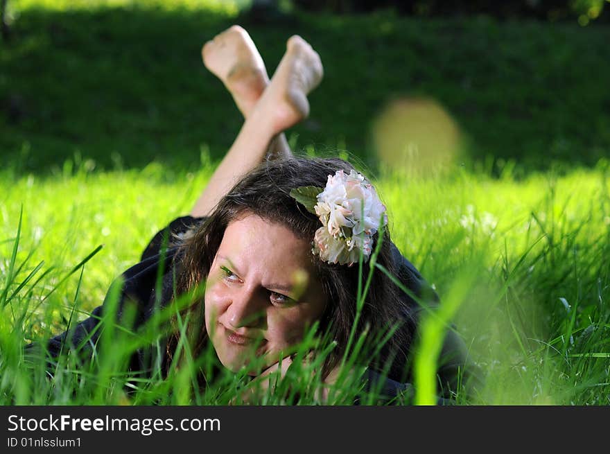 Bohemia woman in a park