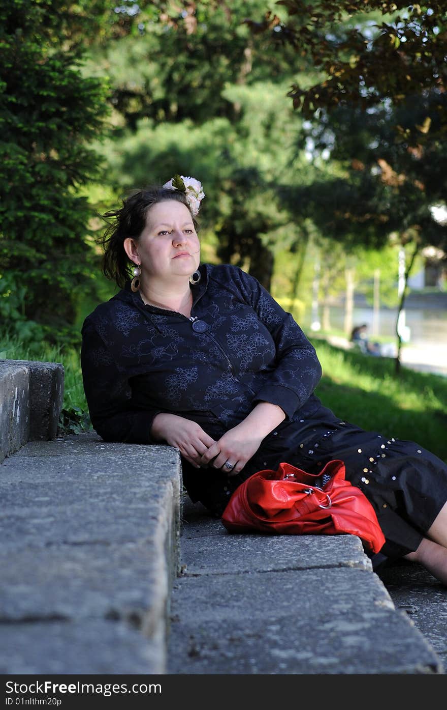 Bohemia woman in a park