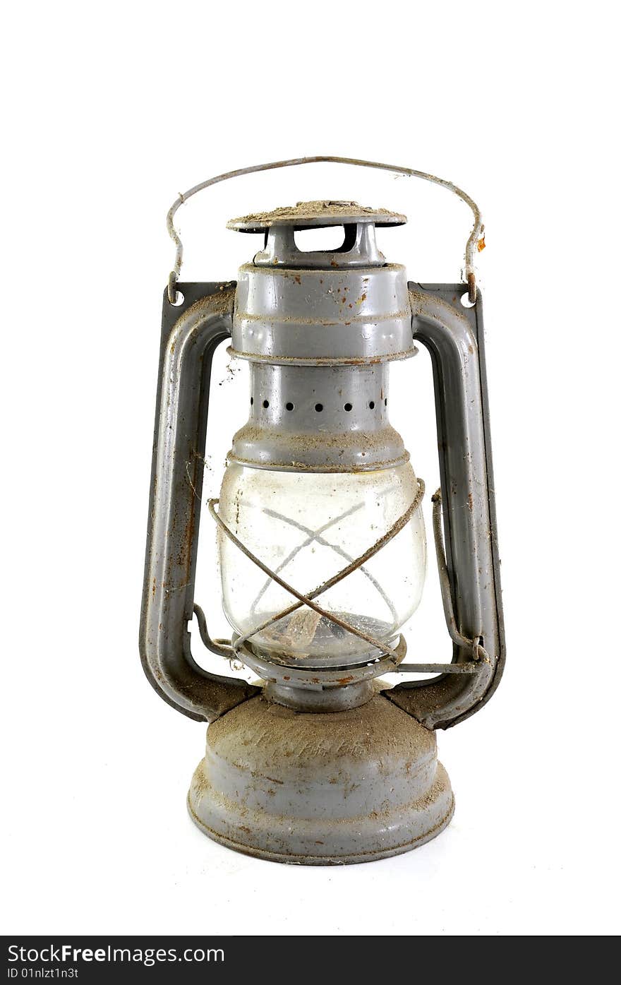 Vintage petroleum lamp isolated on a white background. Vintage petroleum lamp isolated on a white background