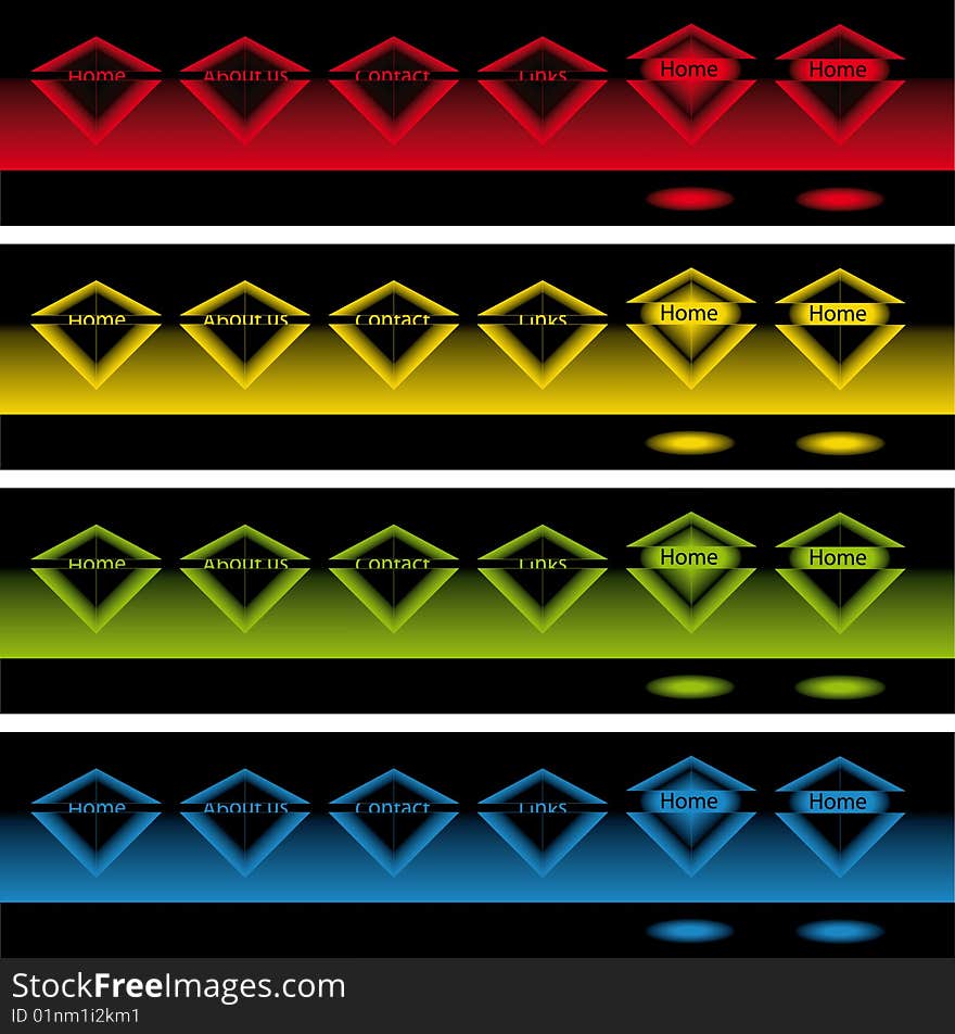 Glowing diamond pop up buttons in the dark