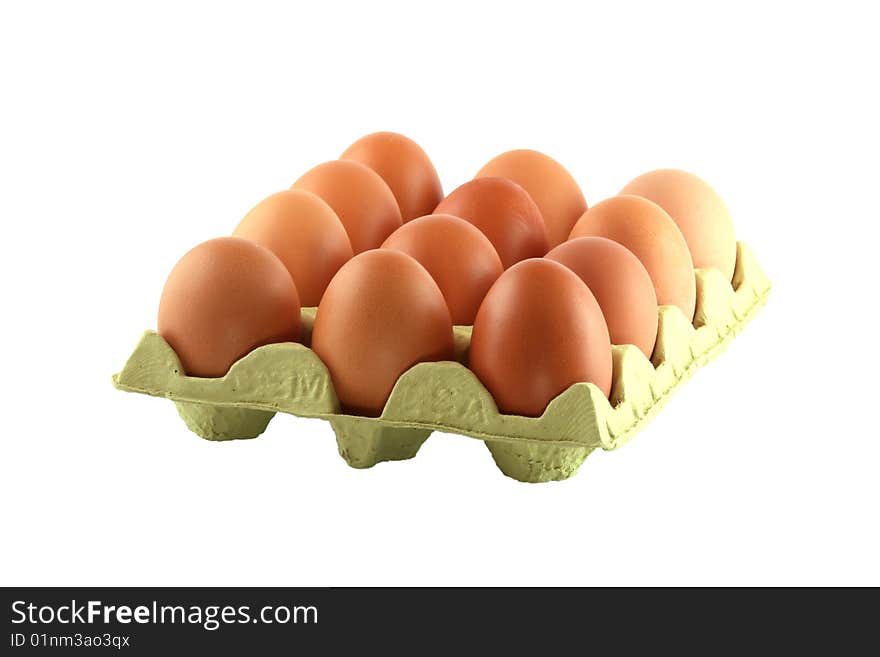 White eggs in a box