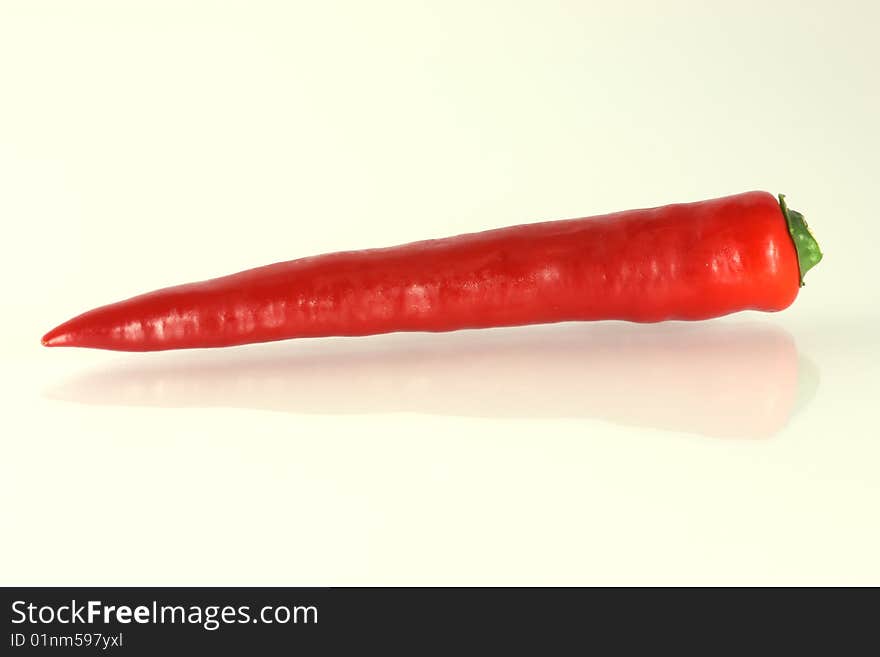 Red Pepper On White Background