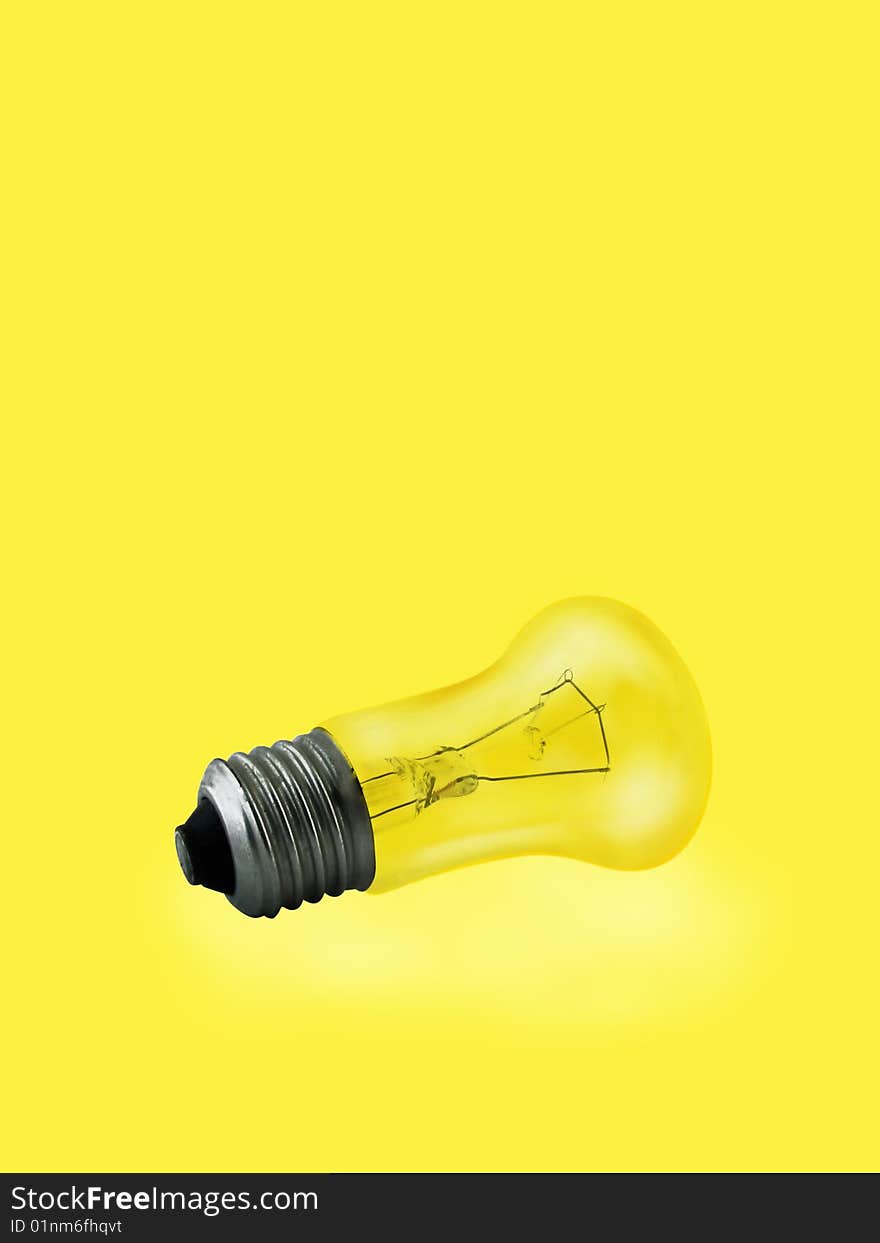 Yellow Light bulb.Burning bulb.