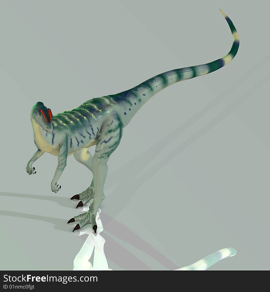 Rendered Image of a Dinosaur - with Clipping Path. Rendered Image of a Dinosaur - with Clipping Path