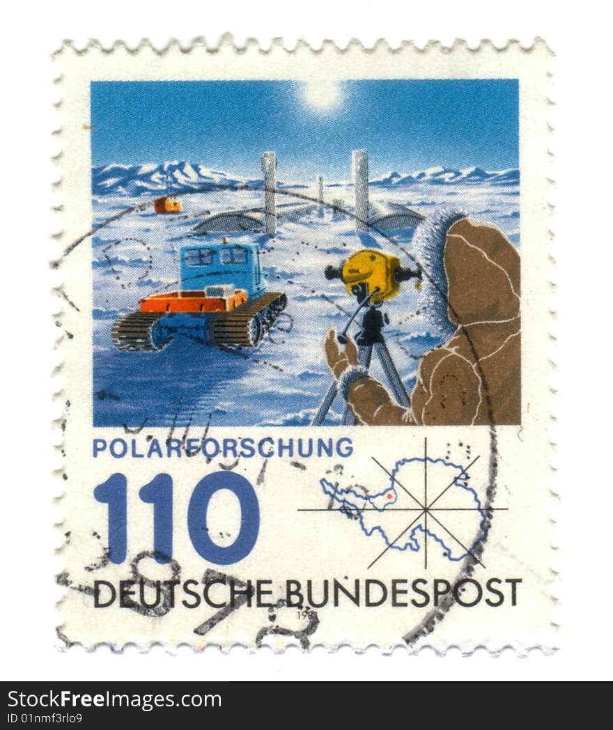 Old canceled german stamp